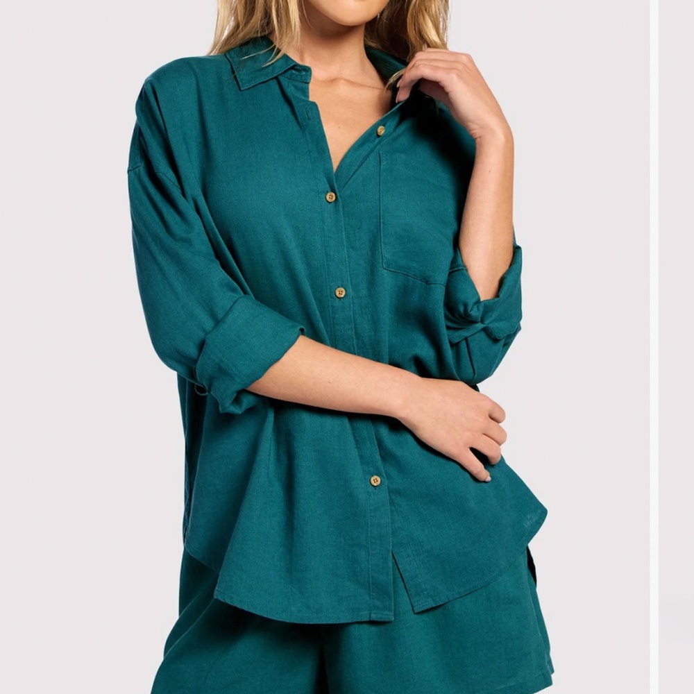 Nuuds Women’s Button Up Linen Shirt